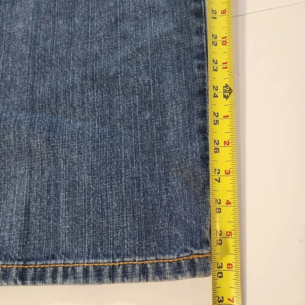 DKNY California Mens Jeans 34x30 Blue Relaxed Straight Flap Pocket Embroidered